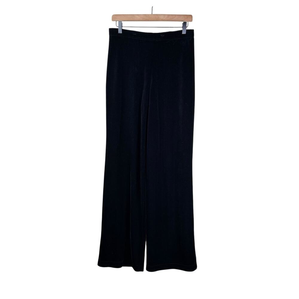 Tadashi Collection Black Velvet Pull On Wide Leg Full Length Chic Palazzo Pants